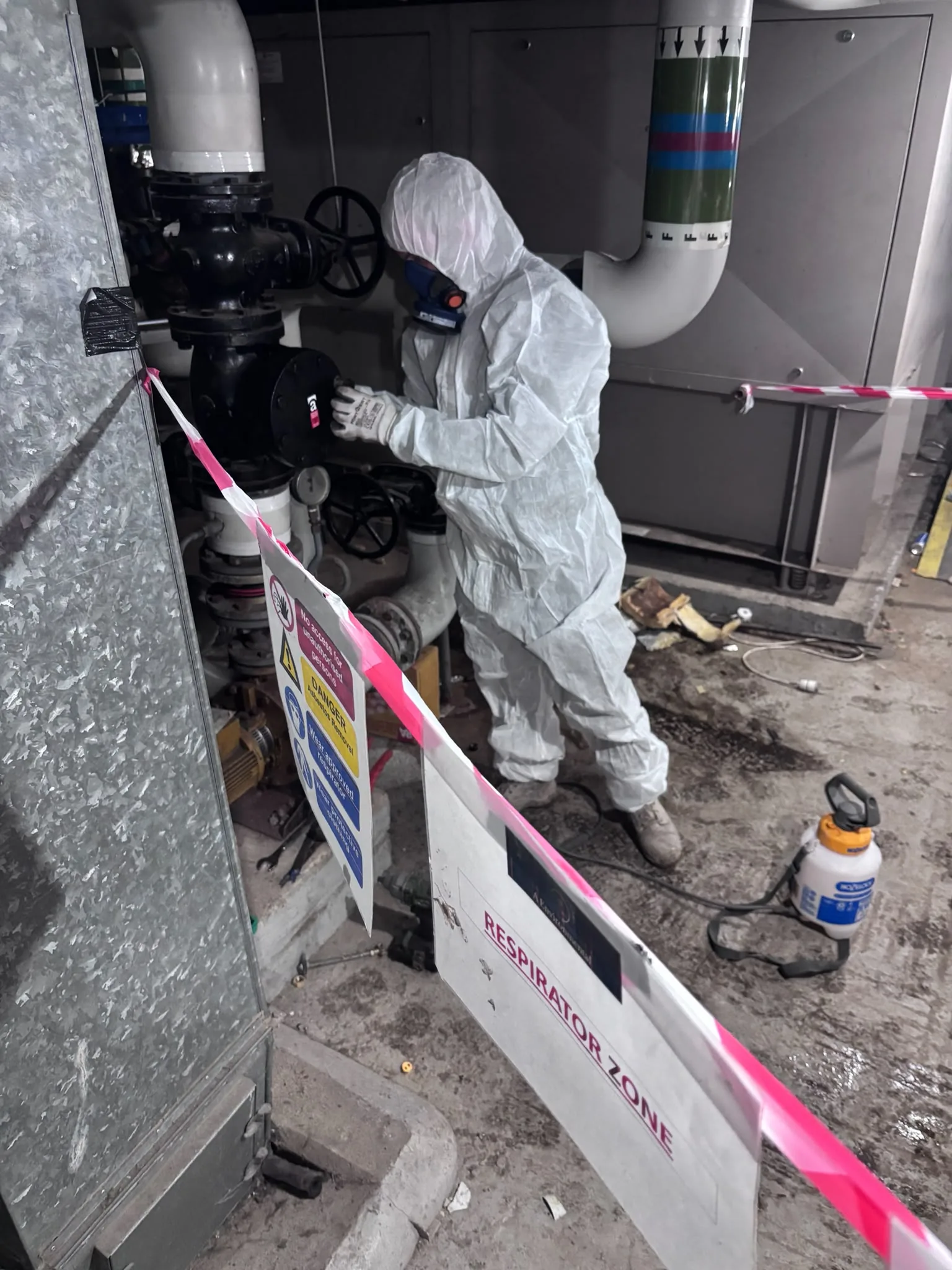 Asbestos artex removal from concrete soffit in Southgate