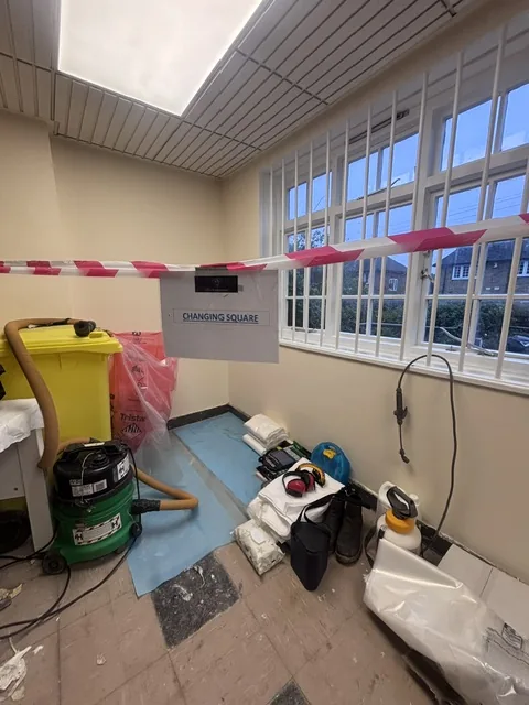 Asbestos floor tile and bitumen removal in Southgate